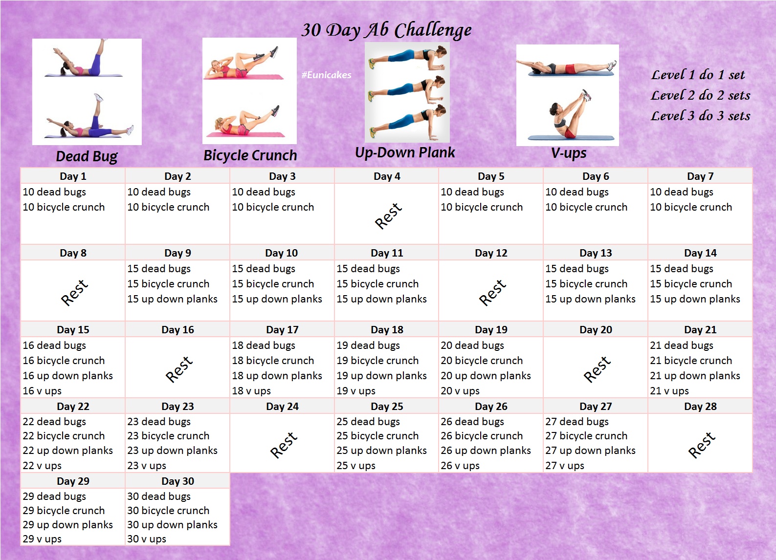 30 day abs challenge calendar