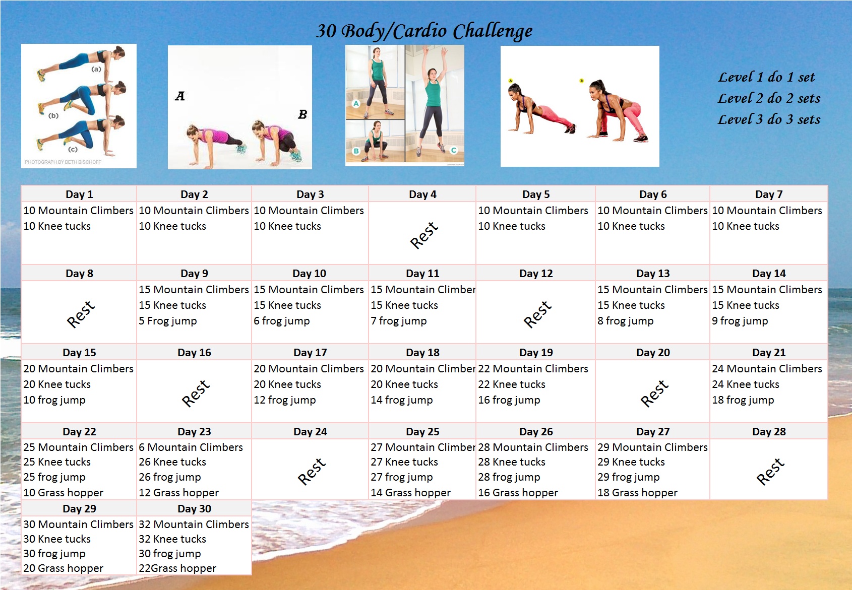 30 day cardio challenge chart